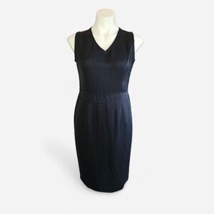 Escada Diane Black Linen Blend Sleeveless Dress